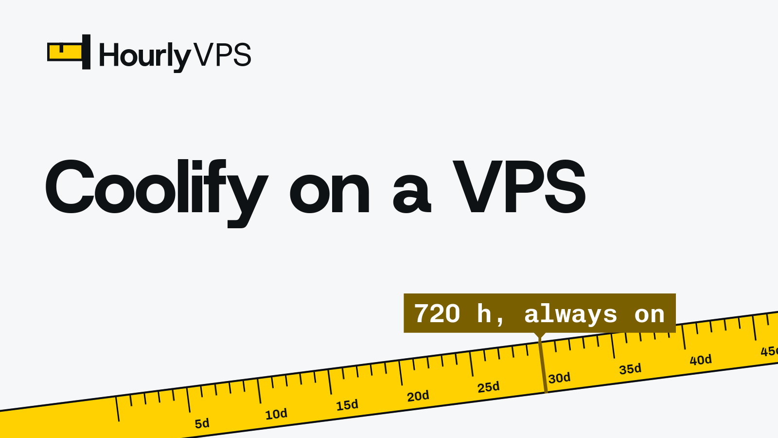 Title card reading “Coolify on a VPS” for the HourlyVPS guide to installing, securing and sizing the self-hosted Coolify platform