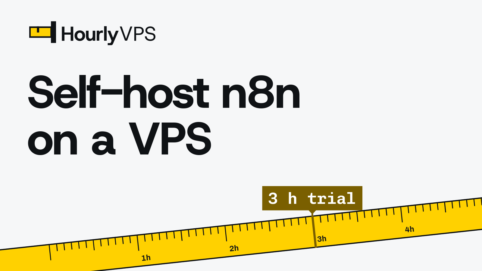 HourlyVPS blog cover reading Self-host n8n on a VPS, for a guide to running n8n with Docker Compose, Postgres and Caddy HTTPS