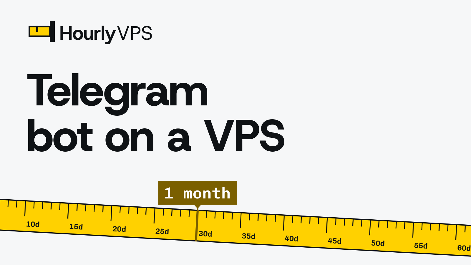Title card reading “Telegram bot on a VPS” for the HourlyVPS guide to running a Telegram bot under systemd with long polling or a webhook
